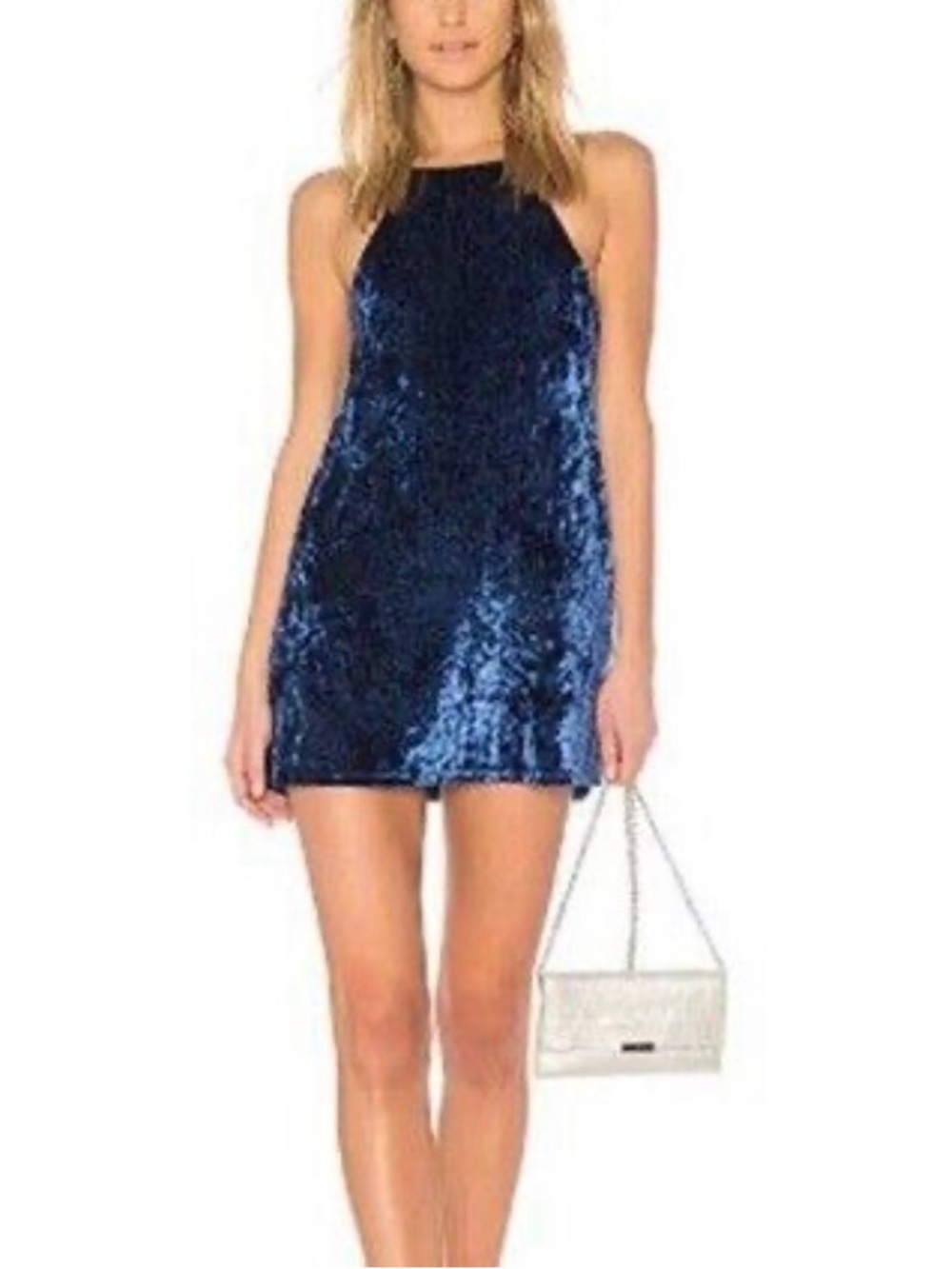 NBD Blue Velvet Dress